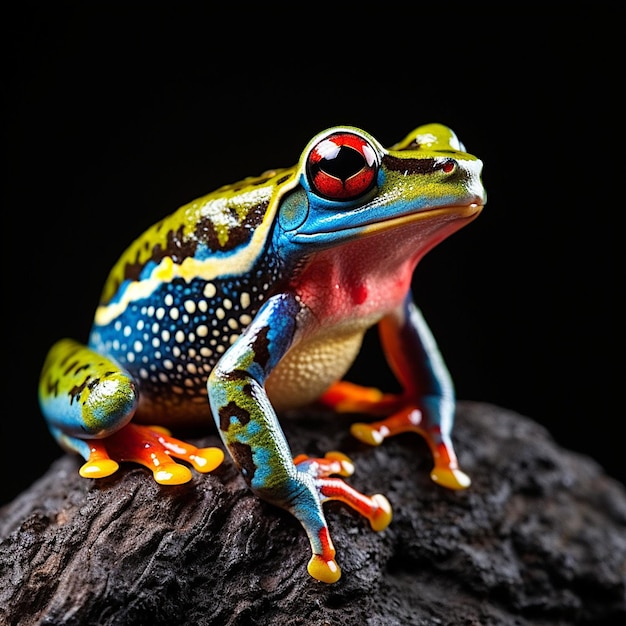 Baumfrosch mit hohem Kontrast und lebhaften Farben