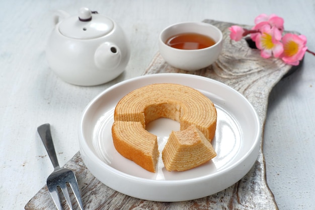 Baumkuchen o pastel de árbol o pastel de troncos es un típico alemán, y también es popular en Japón como postre dulce