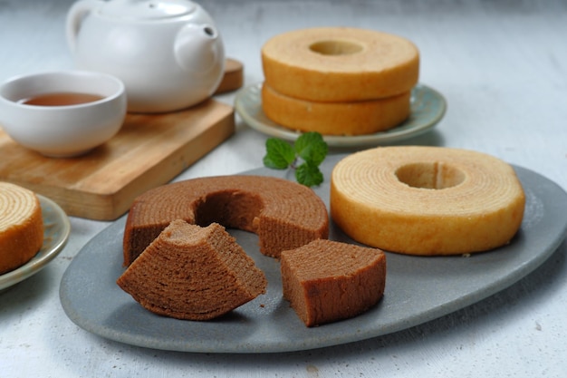 Baumkuchen o pastel de árbol o pastel de troncos es un típico alemán, y también es popular en Japón como postre dulce