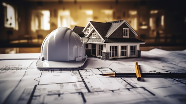 Baumodell und Baupläne für Immobilienhäuser
