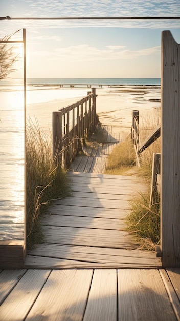 Baumwollgras-Poster Ein ruhiger Strand bei Sonnenuntergang