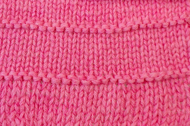 Baumwollstricktextur Strickmuster und Gesichtsschlaufen Hintergrund