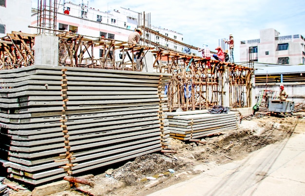 Baustelle für den Bau von Taword mit menschlicher Arbeit