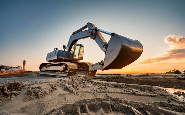 Foto baustelle mit maschine