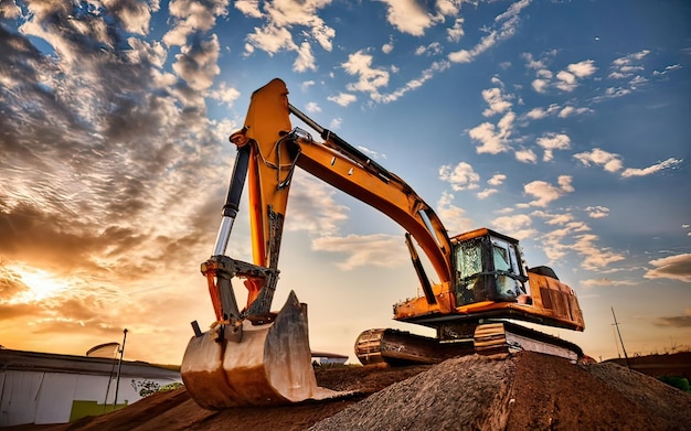 Foto baustelle mit maschine