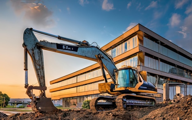 Foto baustelle mit maschine