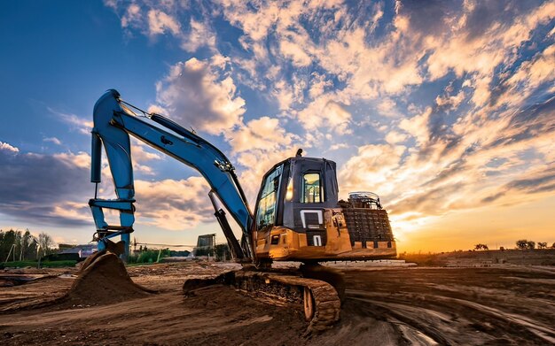 Foto baustelle mit maschine