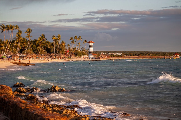 Bayahibe Leuchtturmlandschaft bei Sonnenuntergang, Dominikanische Republik