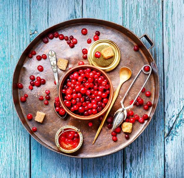 Bayas de arándanos para el té.