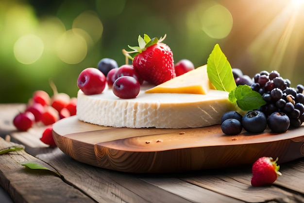 Bayas y queso para el picnic de verano