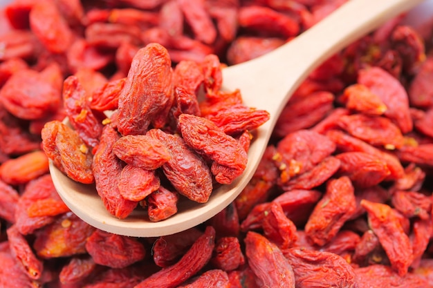 bayas rojas secas de goji para una dieta saludable