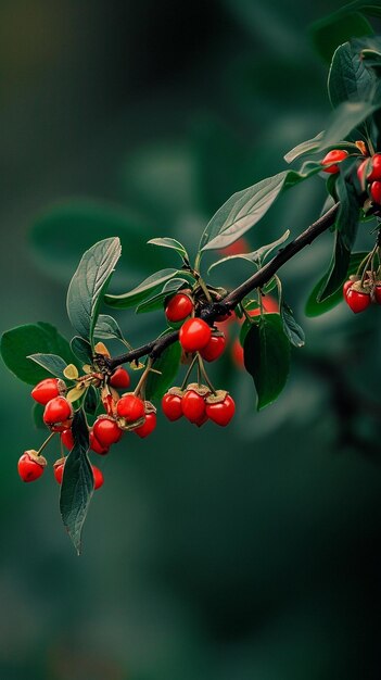 Foto bayas rojas silvestres rivina humilis generadas por ai