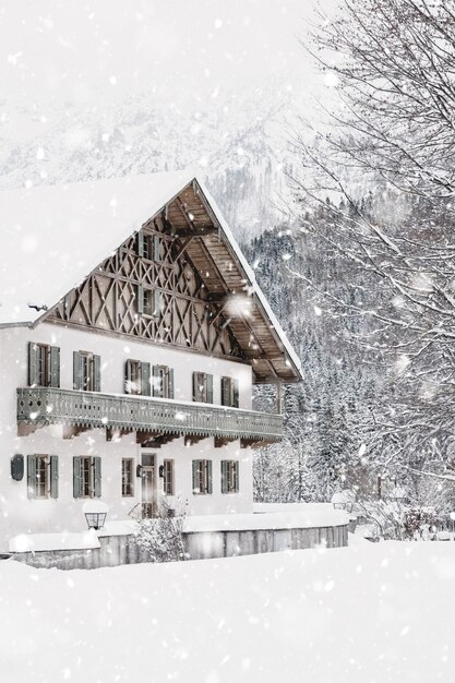 Bayerische Alpenlandschaft Winter Snowy