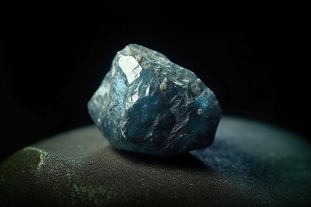 Bazzite é uma pedra natural preciosa rara em um fundo preto AI gerado modelo de bandeira de cabeçalho com