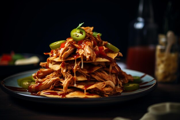 BBQ Chicken Nachos Solo Tratamento de Torção Saudável