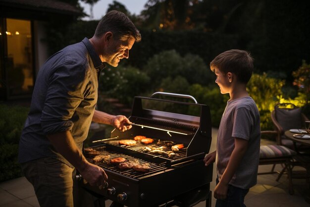 BBQ de família no quintal