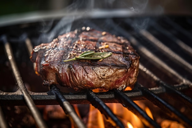 Bbq-Steak auf dem Grill Generative KI