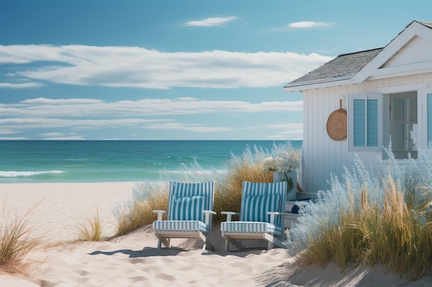 Foto beach cottage am meer