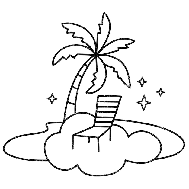 Beach paradise png-Aufkleber mit durchsichtigem Hintergrund