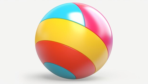 Foto beachball 3d-render-icon-illustration durchsichtiger hintergrund für kinder-spielzeug 2