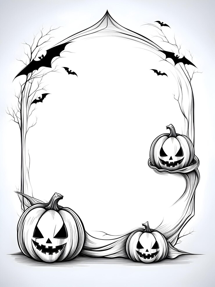 Foto beängstigende halloween-banner-illustration mit kopierraum