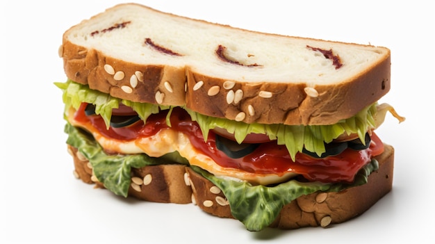 Beängstigendes Sandwich isoliert auf weißem Hintergrund
