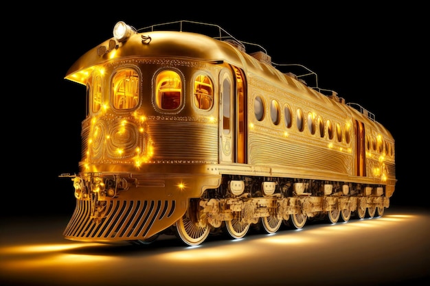 Beaful vintage polar express tren color dorado con linternas