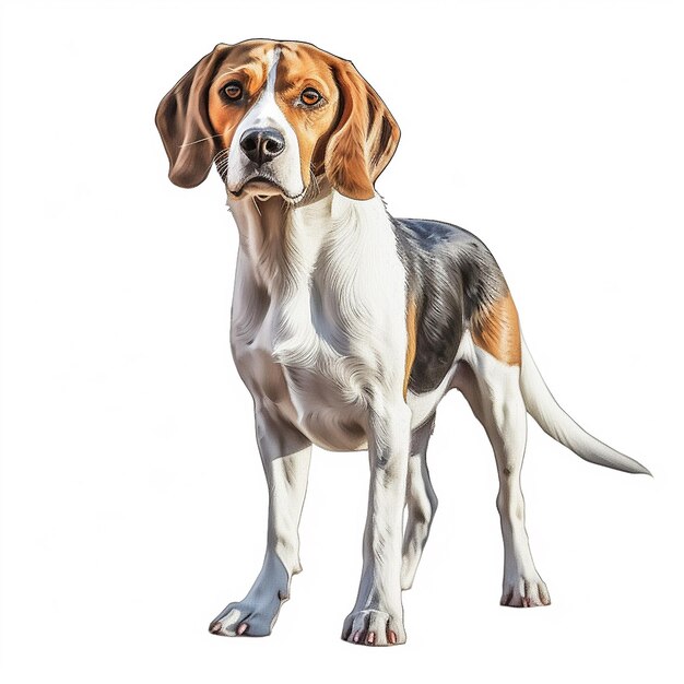 Beagle realista de cuerpo completo sobre fondo transparente