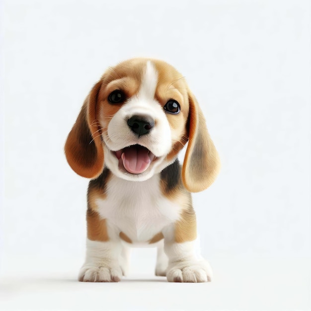 Foto beagles fröhlicher welpe spielt generative ki
