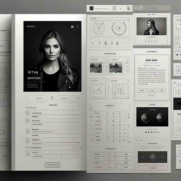 Foto bearbeitbare uiux-wireframe-vorlagen