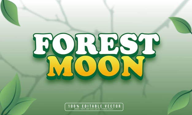Bearbeitbarer Vektor für den Forest Moon-Text-Effekt
