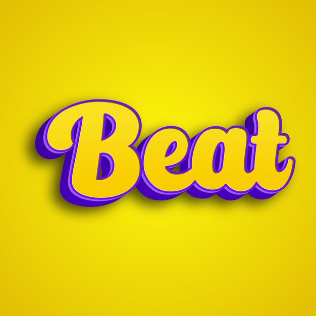 Foto beat tipografía diseño 3d amarillo rosa blanco fondo foto jpg