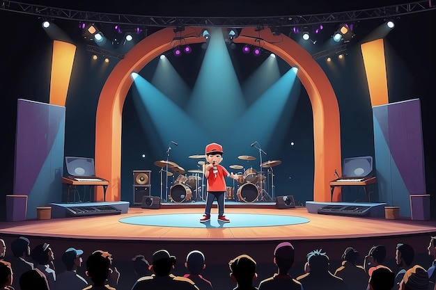 Beatbox Extravaganza Percusión en el escenario de dibujos animados