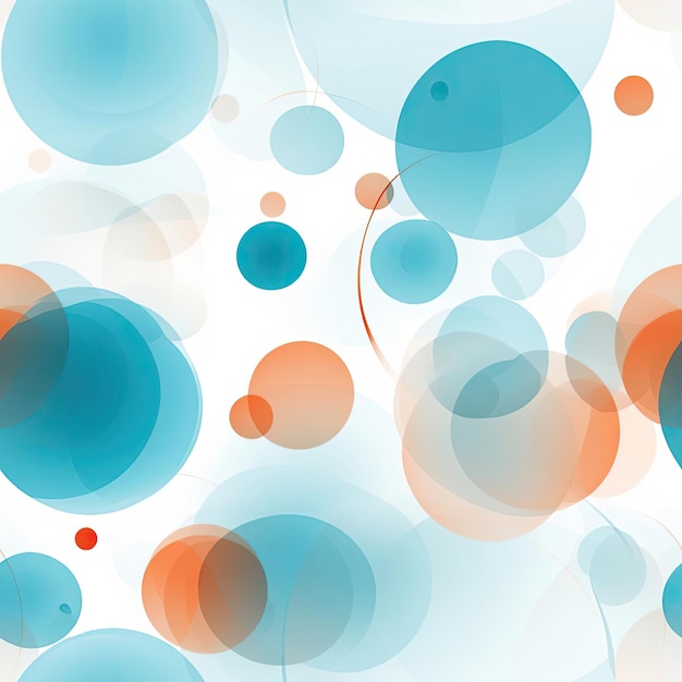 Foto beautiful abstract pattern with blue and orange circles tiled