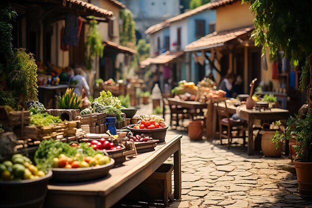 Beauty Tilt Shift con una sesión de fotos única y creativa de un encantador mercado de un pueblo griego