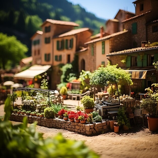 Beauty Tilt Shift con una sesión de fotos única y creativa de un encantador mercado de un pueblo italiano