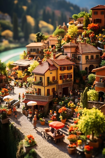 Beauty Tilt Shift con una sesión de fotos única y creativa de un encantador mercado de un pueblo italiano