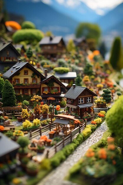 Beauty Tilt Shift con una sesión de fotos única y creativa de un encantador mercado de un pueblo suizo