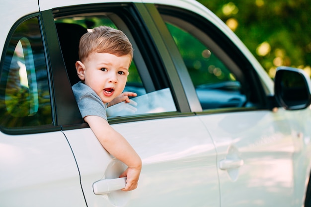 Bebé adorável no carro