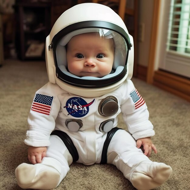 El bebé astronauta lindo