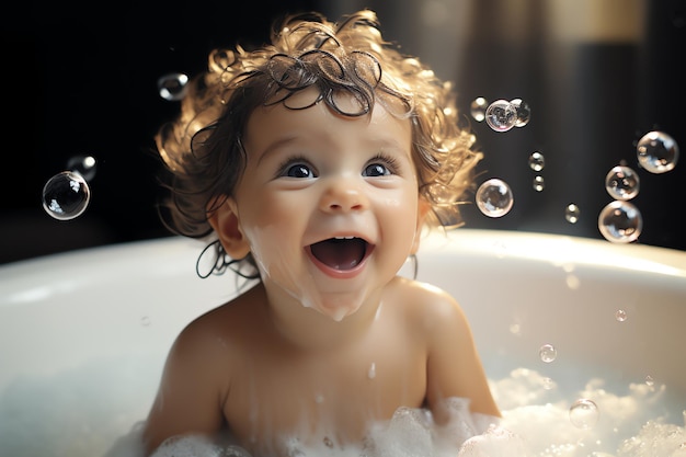 Bebé en la bañera imagen generada por IA