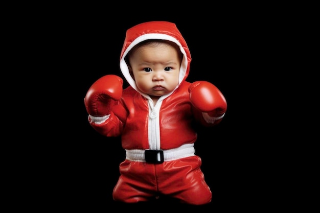 Foto bebê com roupa de boxe gerada por ia