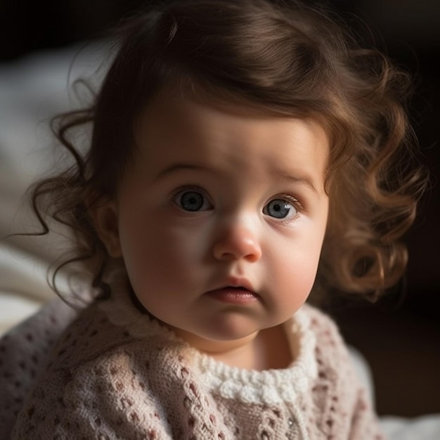 Foto bebê com um sorriso hipnotizante em alta definição