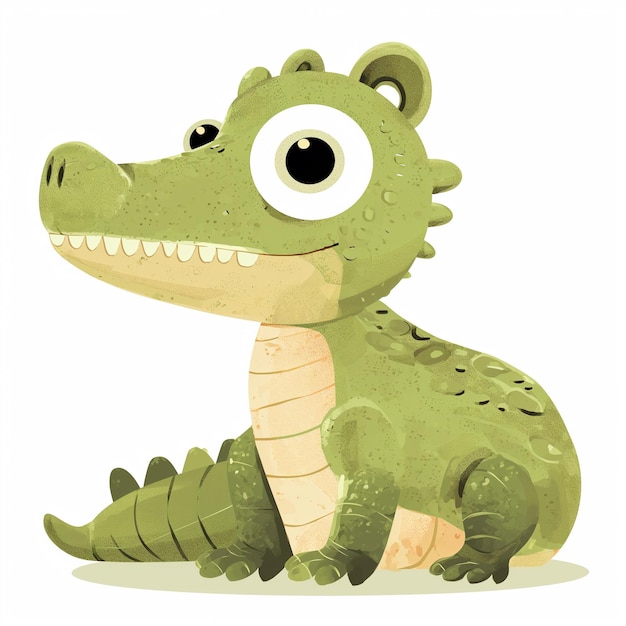 Bebê de crocodilo em fundo branco