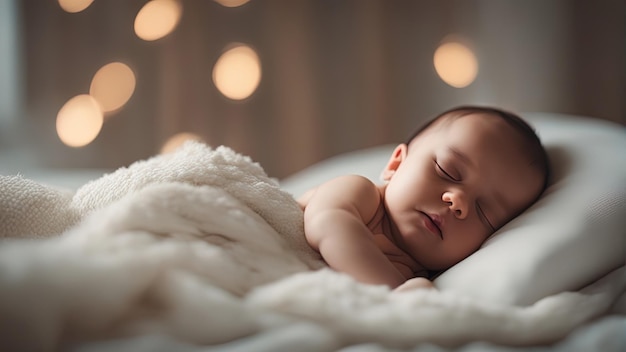 Bebê dormindo em uma cama