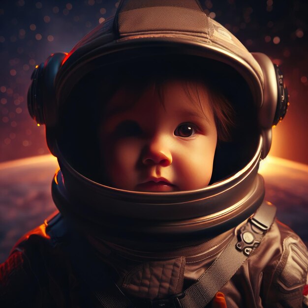 bebê em roupas de astronauta