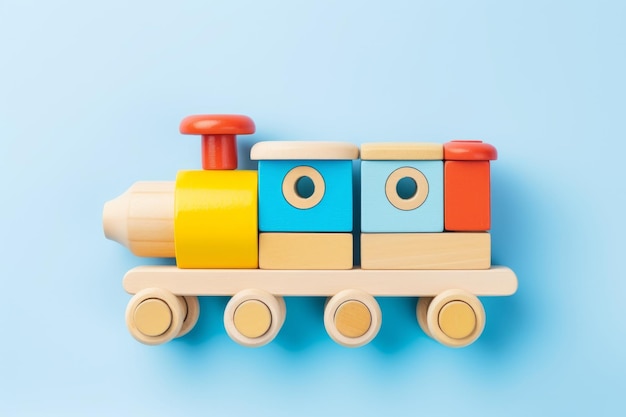 El bebé encantador de Montessori juega el tren de madera respetuoso del medio ambiente y el tiempo de juego sostenible colorido en Ligh