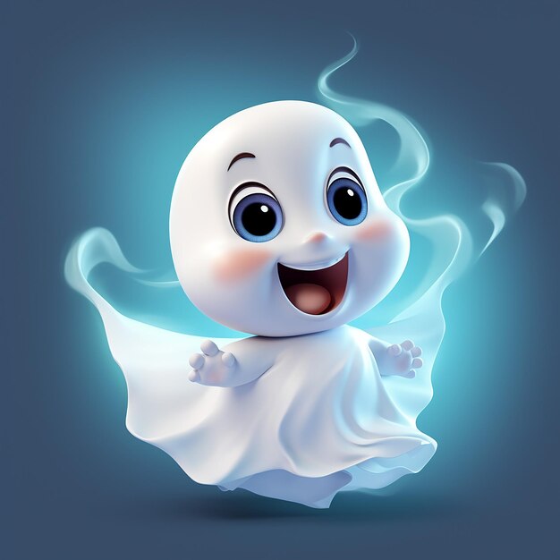 Foto el bebé fantasma feliz en 3d