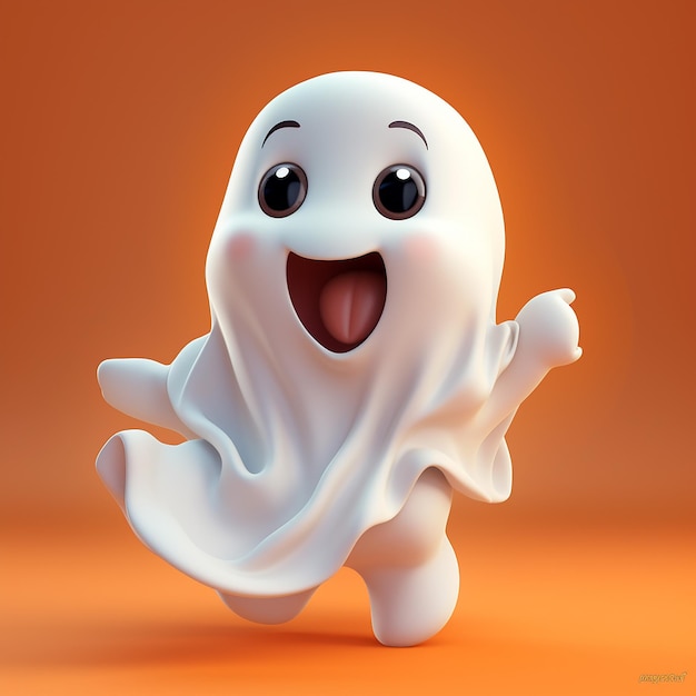 Foto bebê fantasma feliz em 3d