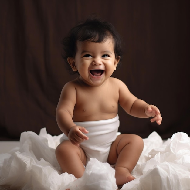 Bebê feliz do Sri Lanka sorrindo